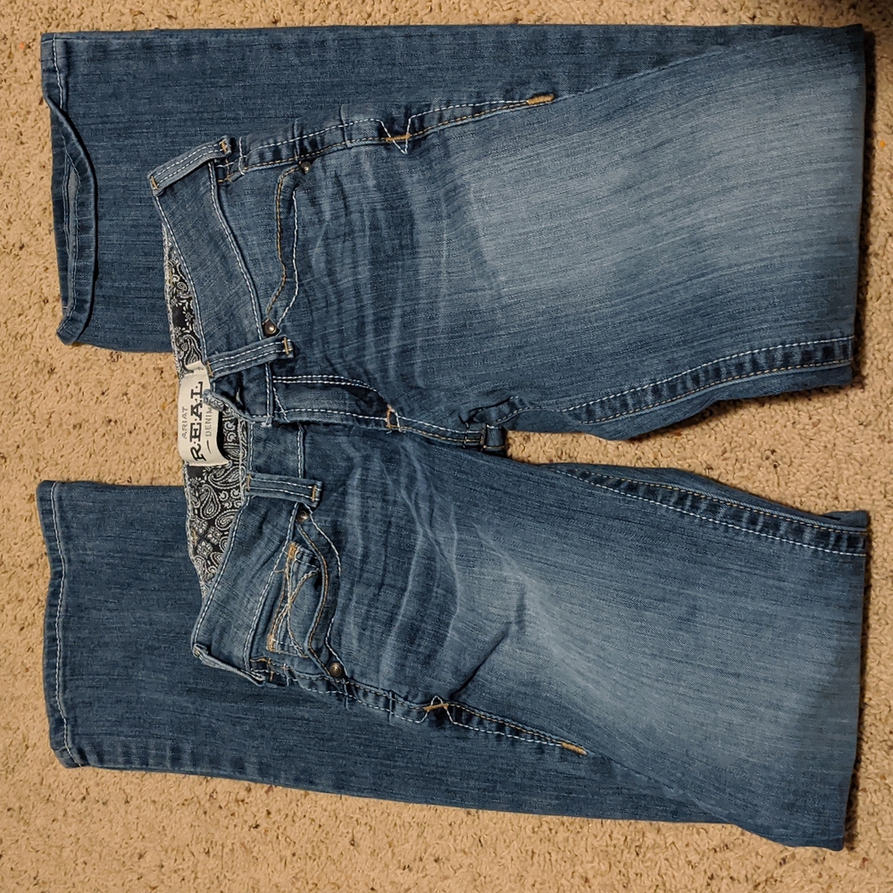 Ariat R.E.A.L. Mid Rise Stretch Whipstitch Boot Cut Jean - size 26 L